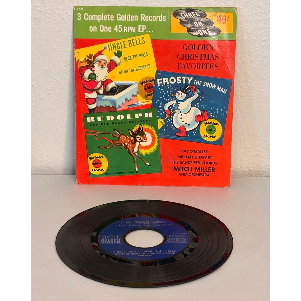 Golden Records 45 RPM EP Kids 7" Multicolor Good Christmas Favorites EP322A